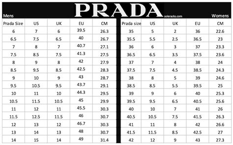 Prada shoes size chart